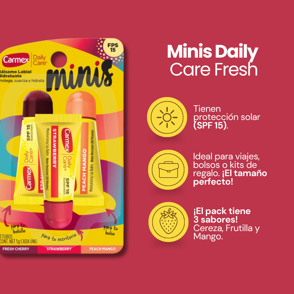 MINIS DAILY CARE FRESH - CHERRY 🍒, STRAWBERRY 🍓 & PEACH MANGO 🥭