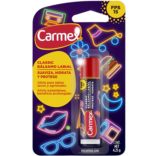 Carmex Classic Barra Retro - Bálsamo Labial FPS-15 - Edición Limitada